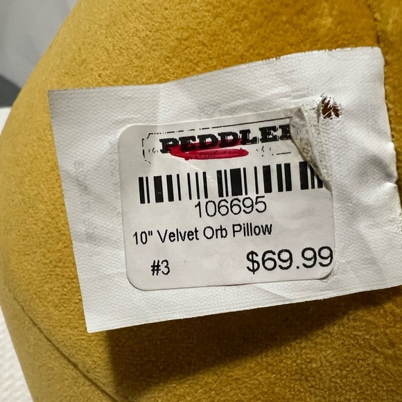 Set of 10” Yellow Velvet Orb Pillows - Picture 6 of 6